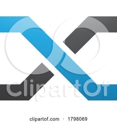Blue and Black Letter X Icon with Crossing Lines by cidepix