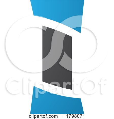 Blue and Black Antique Pillar Shaped Letter I Icon by cidepix