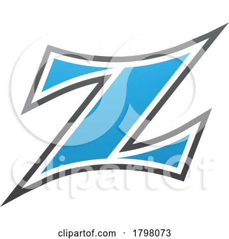 Blue and Black Arc Shaped Letter Z Icon by cidepix