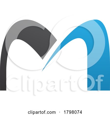 Blue and Black Arch Shaped Letter M Icon by cidepix