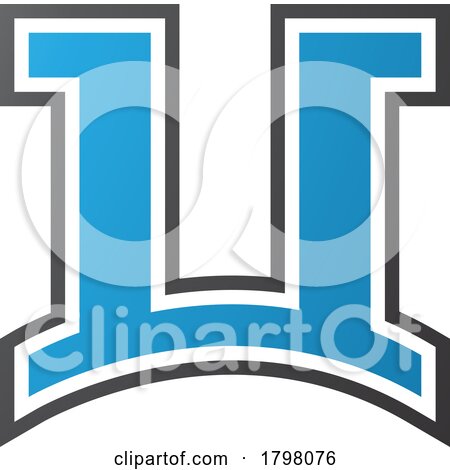 Blue and Black Arch Shaped Letter U Icon by cidepix