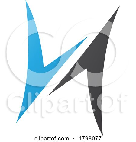 Blue and Black Arrow Shaped Letter H Icon by cidepix