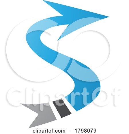Blue and Black Arrow Shaped Letter S Icon by cidepix