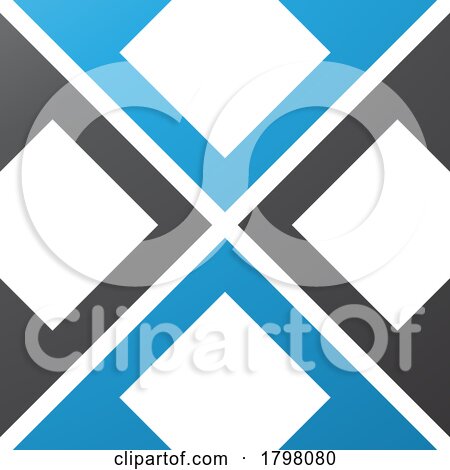 Blue and Black Arrow Square Shaped Letter X Icon by cidepix