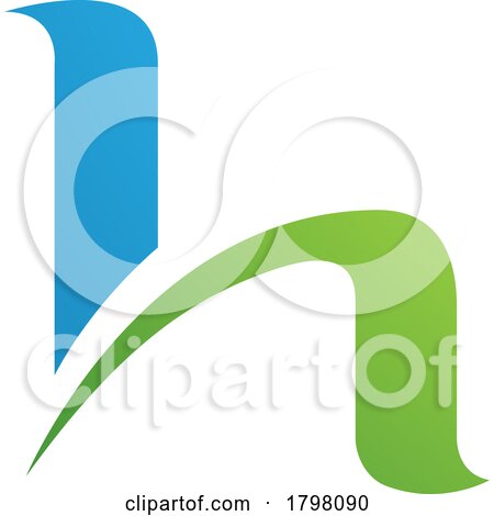 Blue and Green Letter H Icon with Round Spiky Lines by cidepix