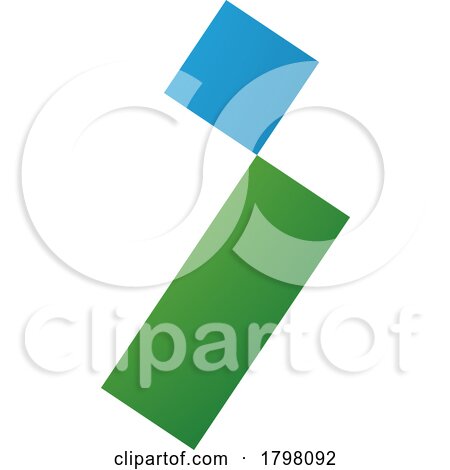 Blue and Green Letter I Icon with a Square and Rectangle by cidepix