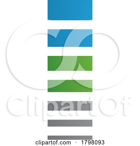 Blue and Green Letter I Icon with Horizontal Stripes by cidepix
