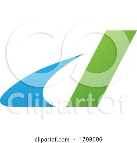 Blue and Green Italic Swooshy Letter D Icon by cidepix