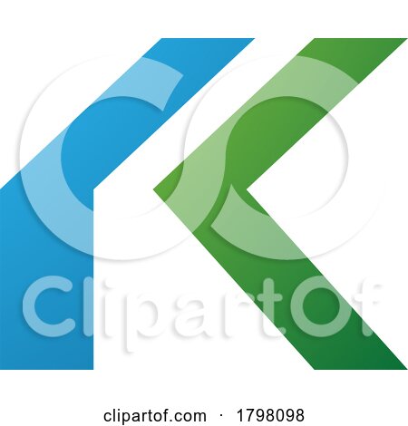 Blue and Green Folded Letter K Icon by cidepix
