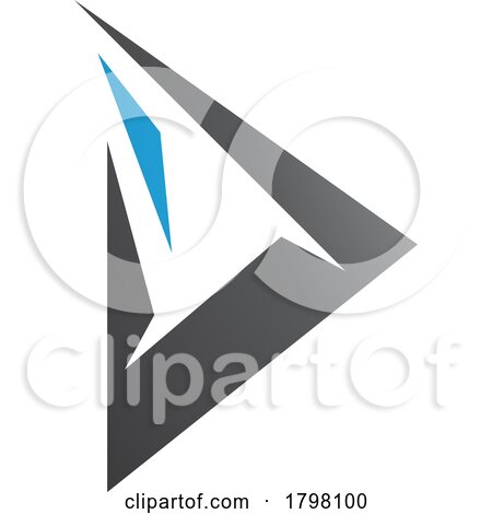 Blue and Black Spiky Triangular Letter D Icon by cidepix