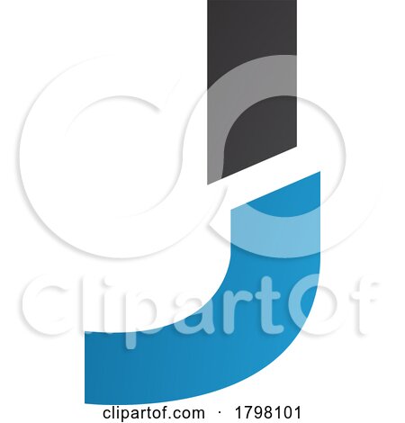 Blue and Black Split Shaped Letter J Icon by cidepix