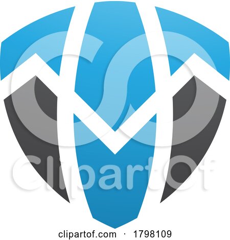 Blue and Black Shield Shaped Letter T Icon by cidepix