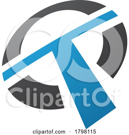 Blue and Black Round Shaped Letter T Icon by cidepix