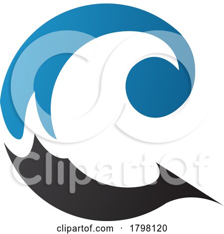 Blue and Black Round Curly Letter C Icon by cidepix