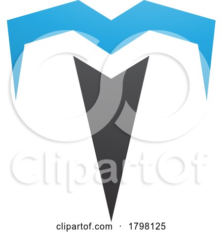 Blue and Black Letter T Icon with Pointy Tips by cidepix