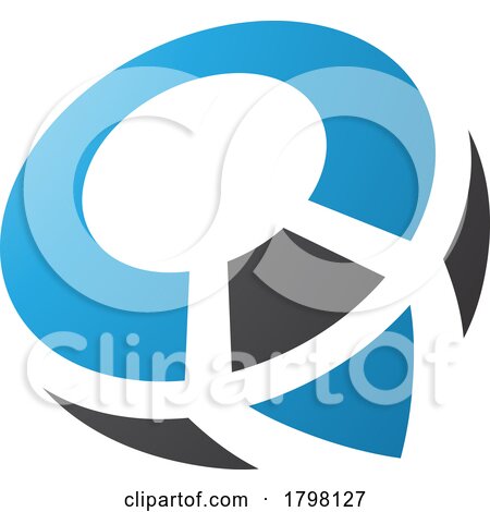 Blue and Black Compass Shaped Letter Q Icon by cidepix