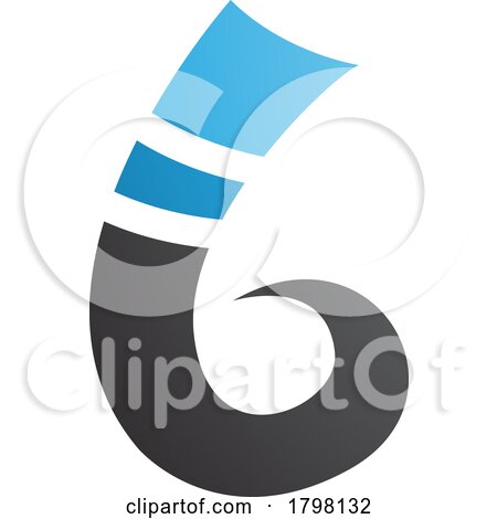 Blue and Black Curly Spike Shape Letter B Icon by cidepix