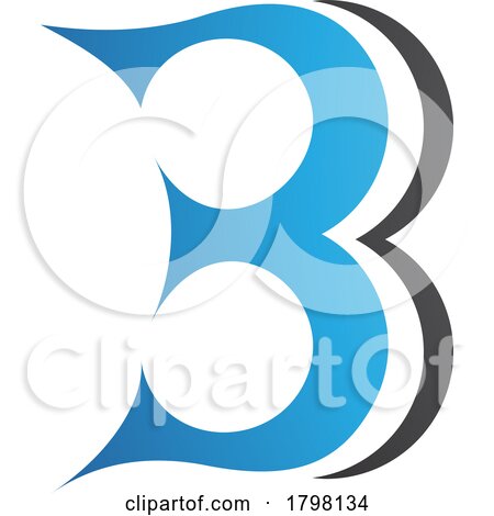 Blue and Black Curvy Letter B Icon Resembling Number 3 by cidepix