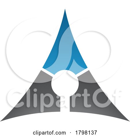Blue and Black Deflated Triangle Letter a Icon by cidepix