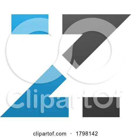 Blue and Black Dotted Line Shaped Letter Z Icon by cidepix