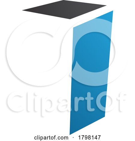 Blue and Black Folded Letter I Icon by cidepix