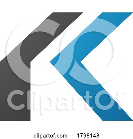 Blue and Black Folded Letter K Icon by cidepix