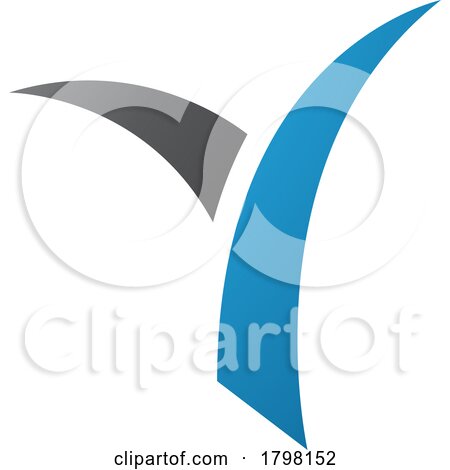 Blue and Black Grass Shaped Letter Y Icon by cidepix