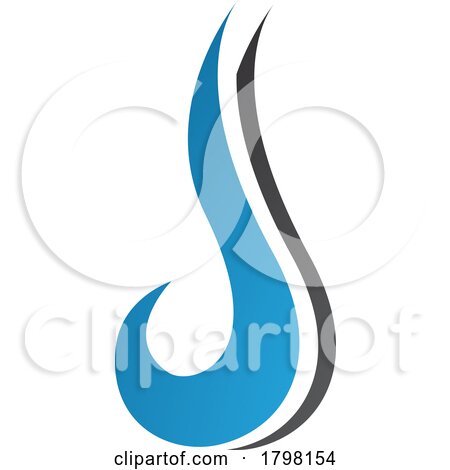 Blue and Black Hook Shaped Letter J Icon by cidepix