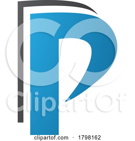 Blue and Black Layered Letter P Icon by cidepix