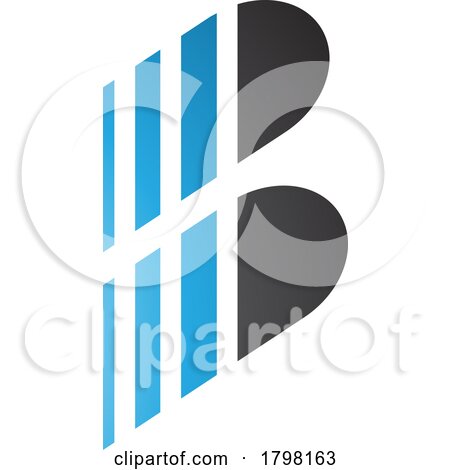 Blue and Black Letter B Icon with Vertical Stripes by cidepix