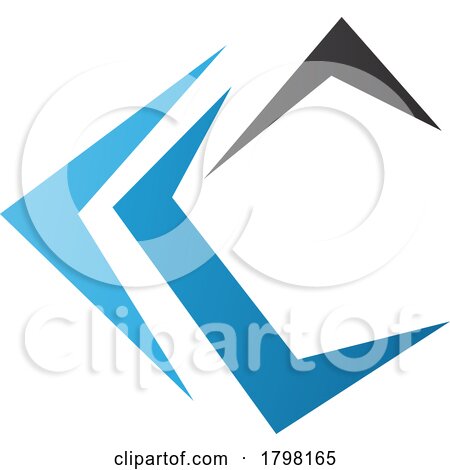 Blue and Black Letter C Icon with Pointy Tips by cidepix