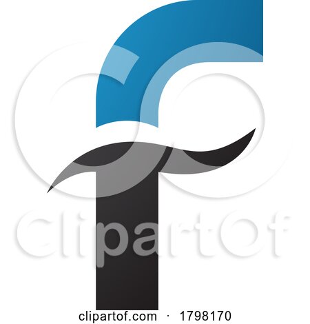 Blue and Black Letter F Icon with Spiky Waves by cidepix