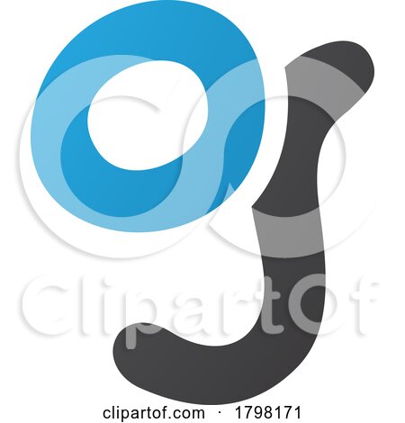 Blue and Black Letter G Icon with Soft Round Lines by cidepix