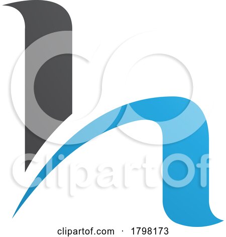 Blue and Black Letter H Icon with Round Spiky Lines by cidepix