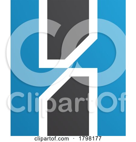 Blue and Black Letter H Icon with Vertical Rectangles by cidepix
