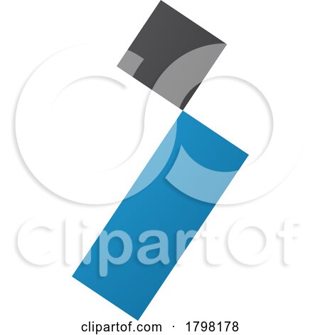 Blue and Black Letter I Icon with a Square and Rectangle by cidepix