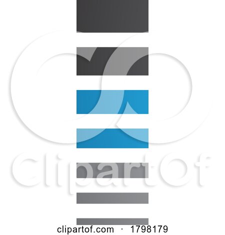 Blue and Black Letter I Icon with Horizontal Stripes by cidepix