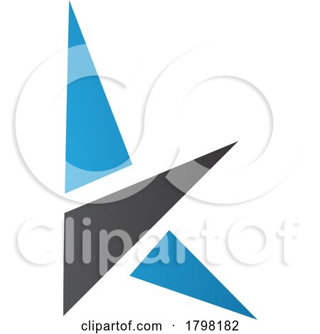 Blue and Black Letter K Icon with Triangles by cidepix