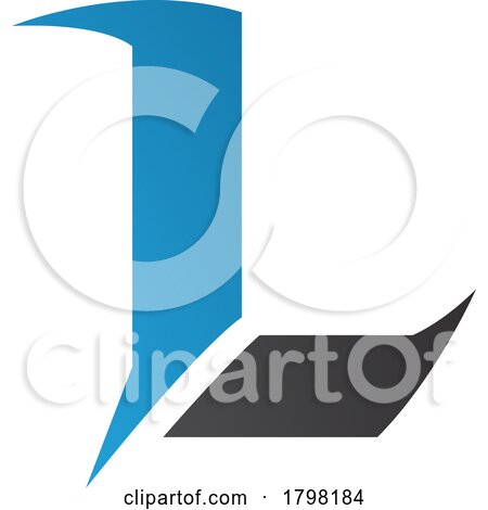Blue and Black Letter L Icon with Sharp Spikes by cidepix