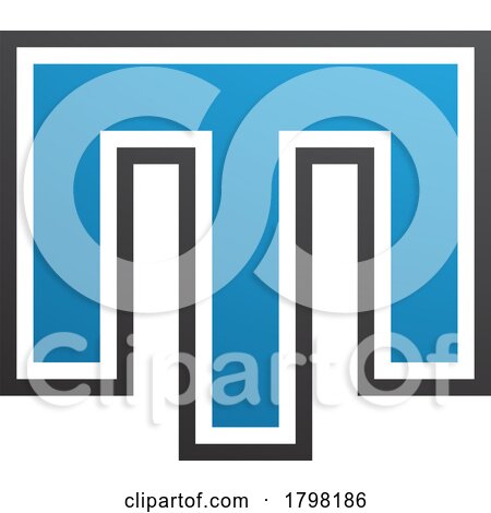 Blue and Black Letter M Icon with an Outer Stripe by cidepix