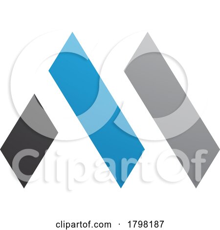 Blue and Black Letter M Icon with Rectangles by cidepix
