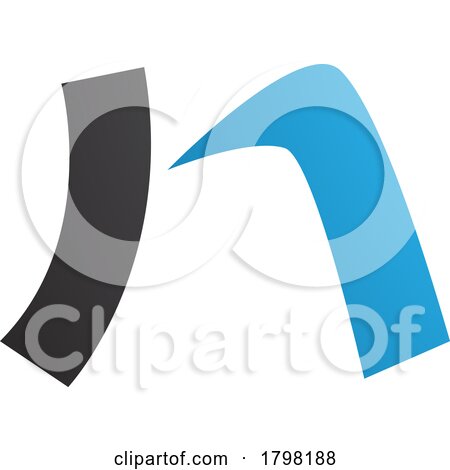 Blue and Black Letter N Icon with a Curved Rectangle by cidepix