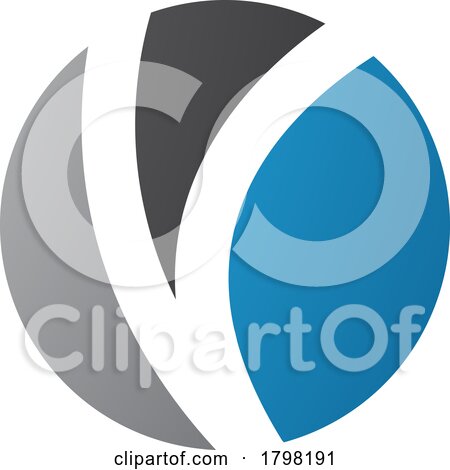 Blue and Black Letter O Icon with a V Shape by cidepix