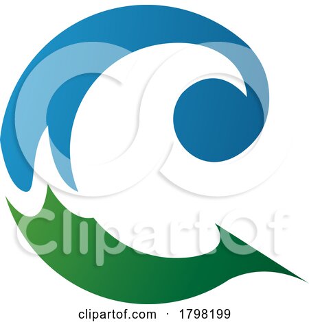 Blue and Green Round Curly Letter C Icon by cidepix