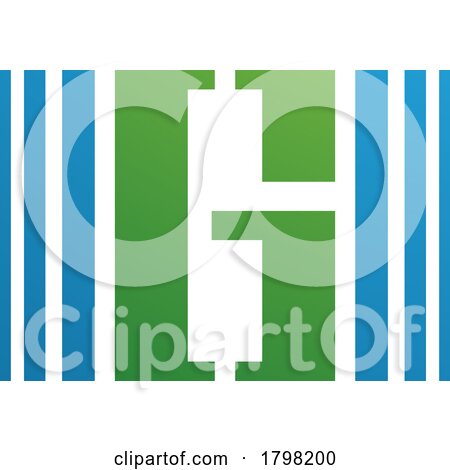 Blue and Green Letter G Icon with Vertical Stripes by cidepix