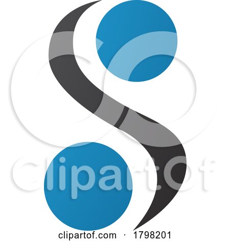 Blue and Black Letter S Icon with Spheres by cidepix