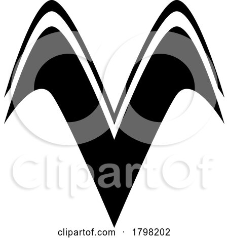 Black Wing Shaped Letter V Icon by cidepix