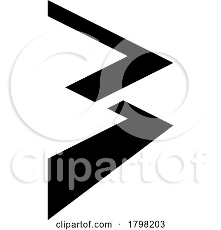 Black Zigzag Shaped Letter B Icon by cidepix