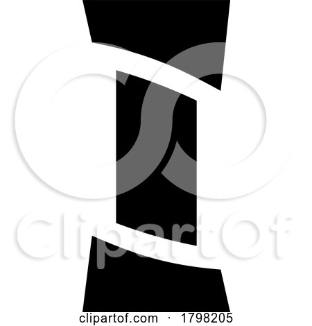 Black Antique Pillar Shaped Letter I Icon by cidepix