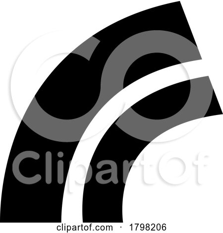 Black Arc Shaped Letter R Icon by cidepix
